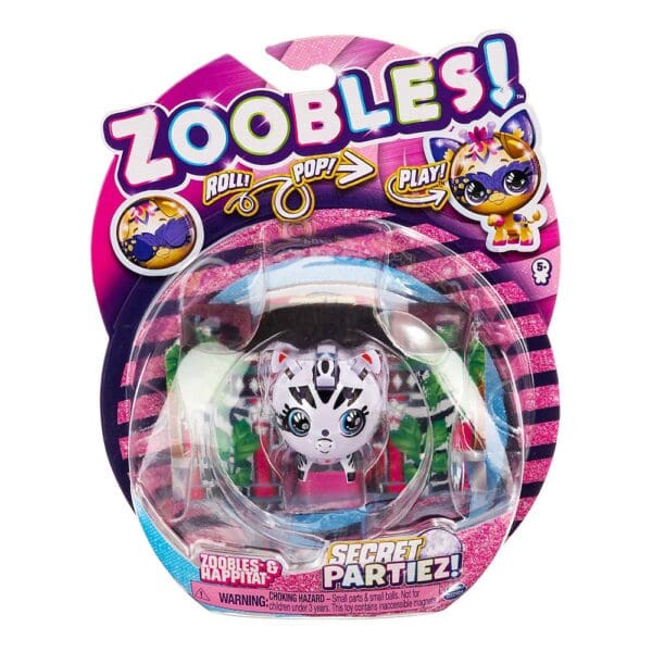 Zoobles Pets transformirajuća figurica Zebra s postoljem za igru