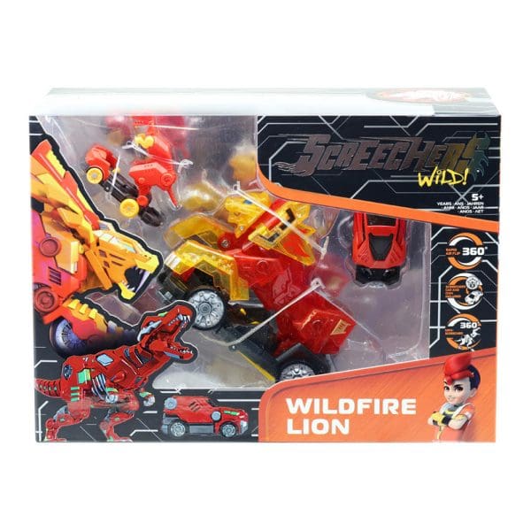 Screechers Wild 4 vozilo Wildfire Lion igračka za dječake