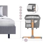 Dječji krevetić Pomoćni ležaj uz bračni krevet MoMi Smart Bed 4 u 1