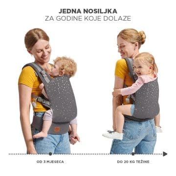 Dječja nosiljka s 2 položaja nošenja na trbuhu ili leđima Kinderkraft Nino